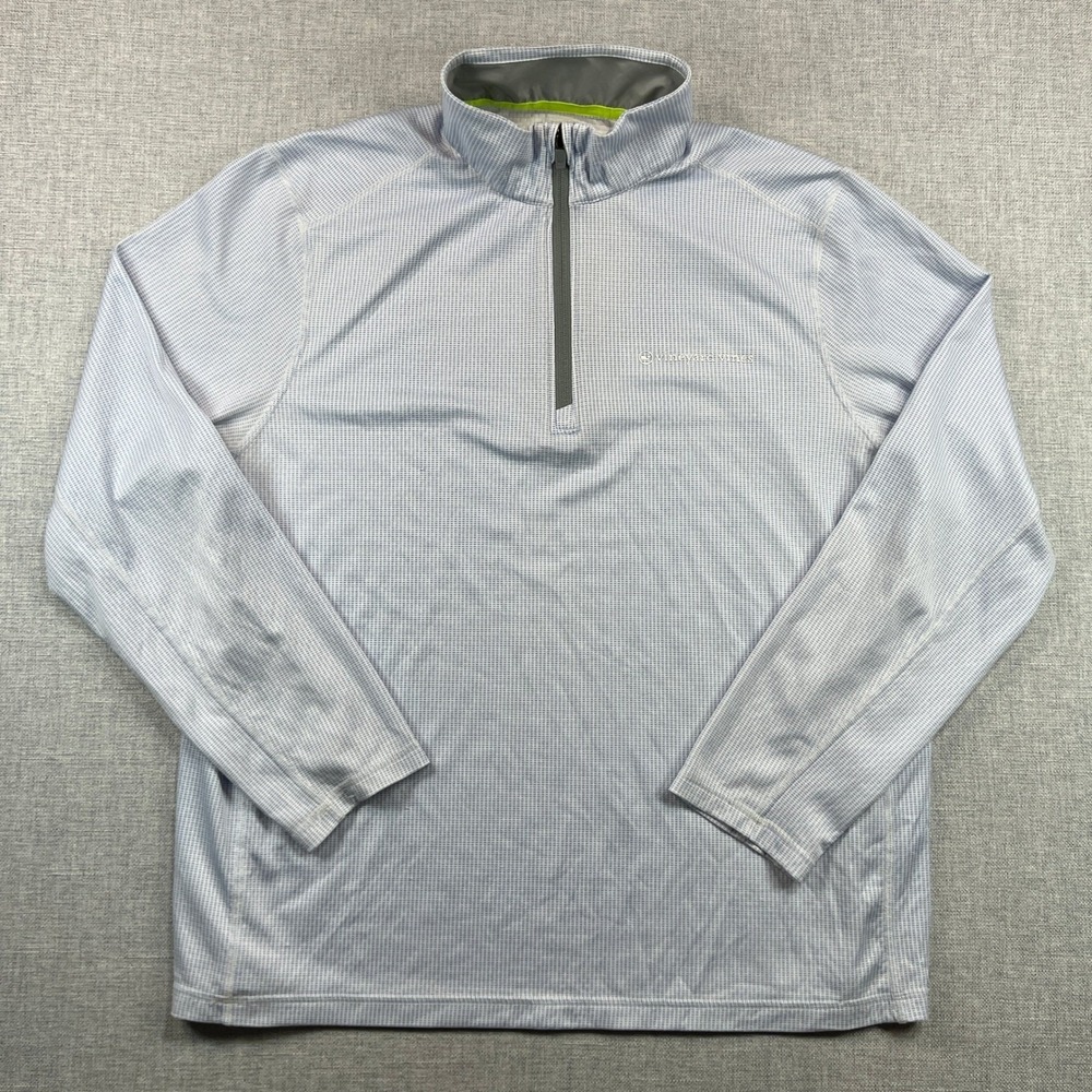 Vineyard Vines OTG Sankaty 1/4 Zip Pullover Men XL Light Gray Performance Golf